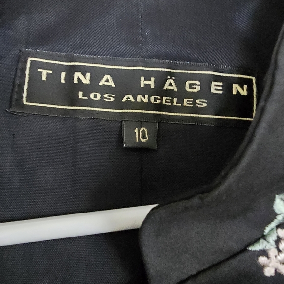 Tina Hägen Size 10 Floral Black Women's Blazer Jacket - Picture 3 of 8